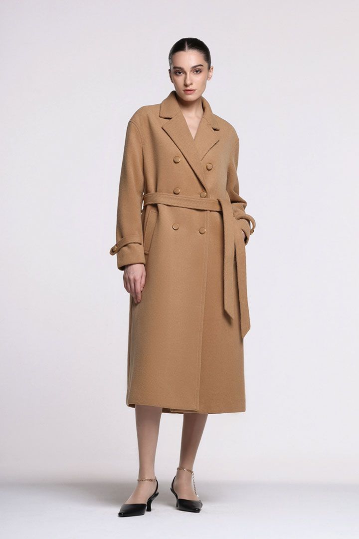 self-tie midi coat