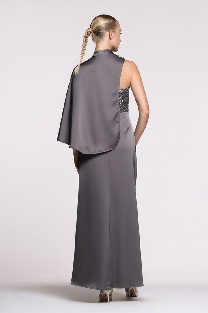 Satin Cape Dress