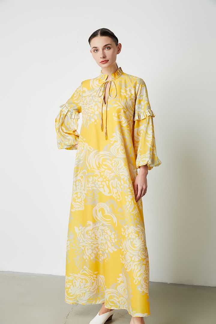 Balloon Sleeve Printed Kaftan