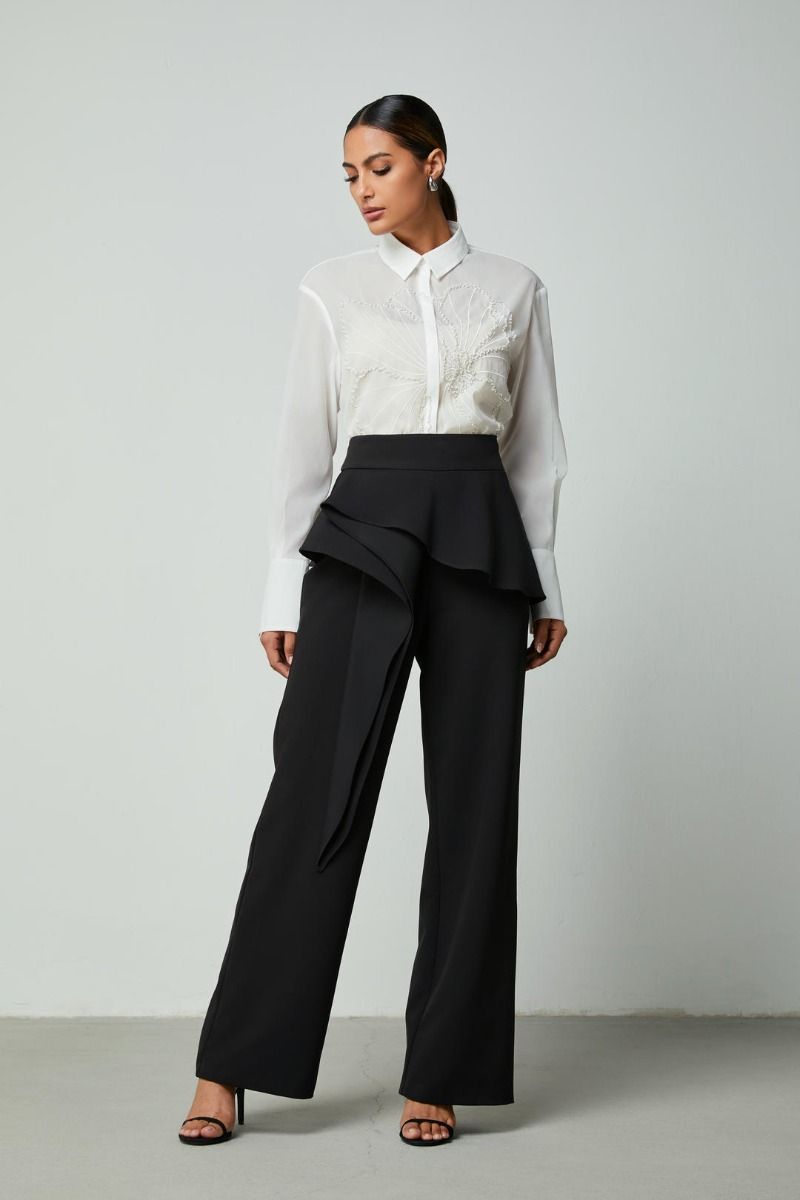 Peplum waist pants