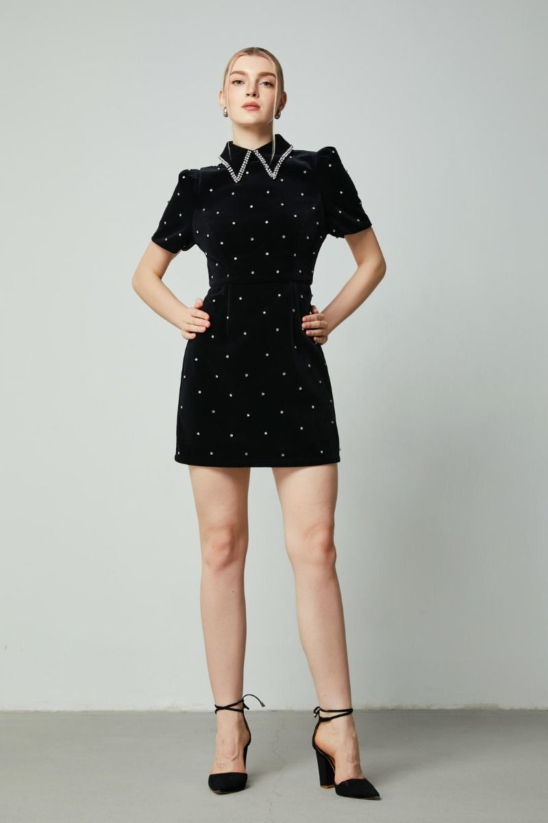 Collar embellishments dress