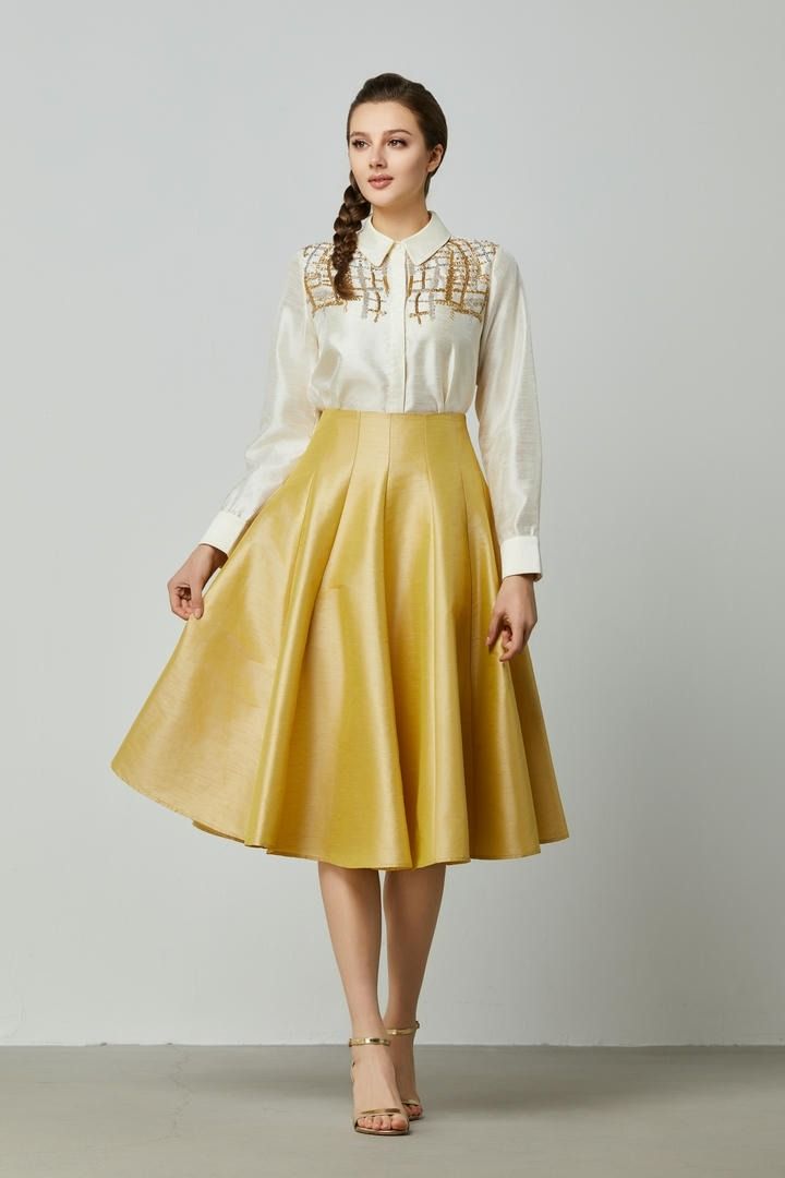 Gold A-Line Skirt