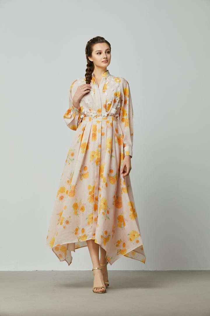 Floral applique dress