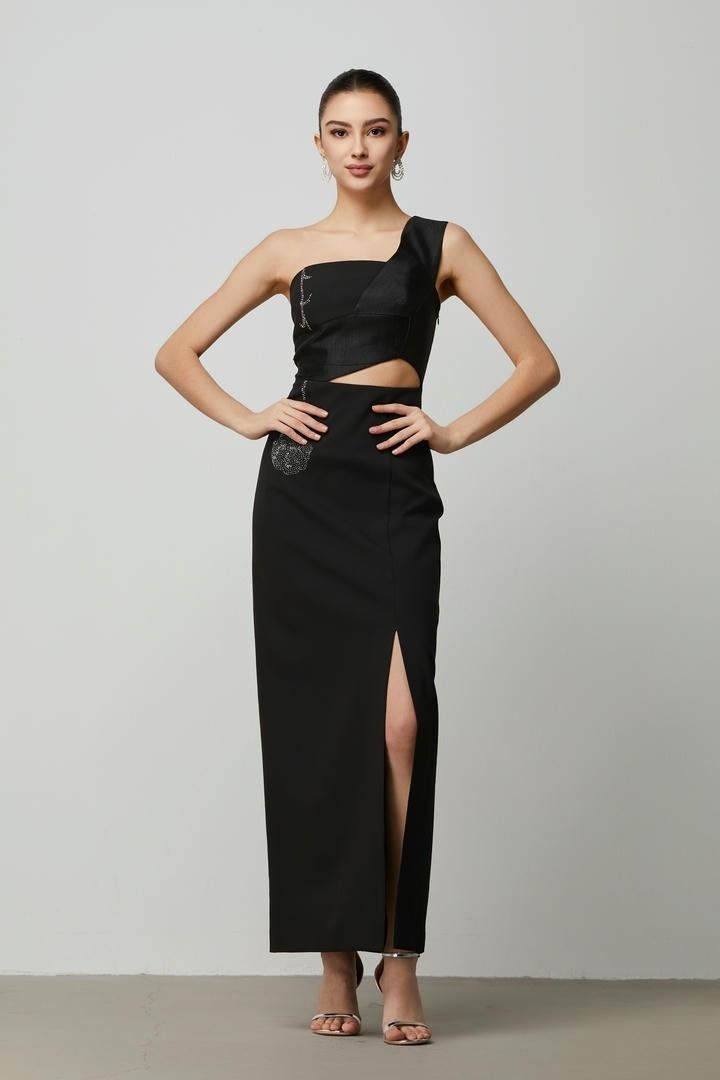 cutouts details Black Dress
