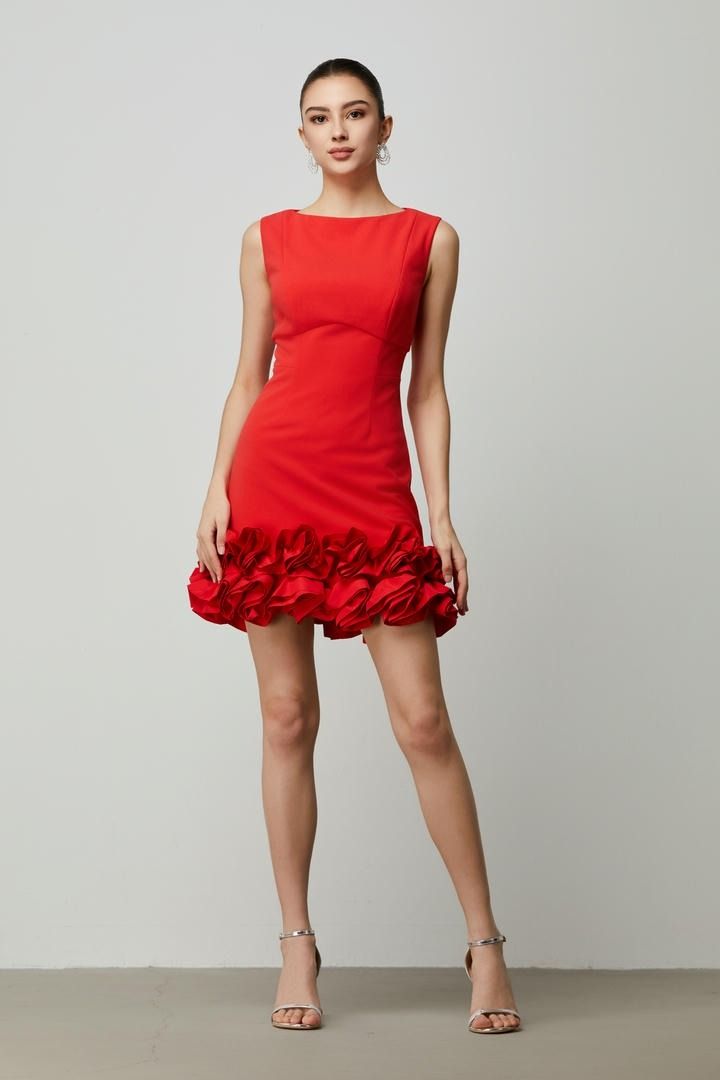 Ruffled Hem Mini Dress